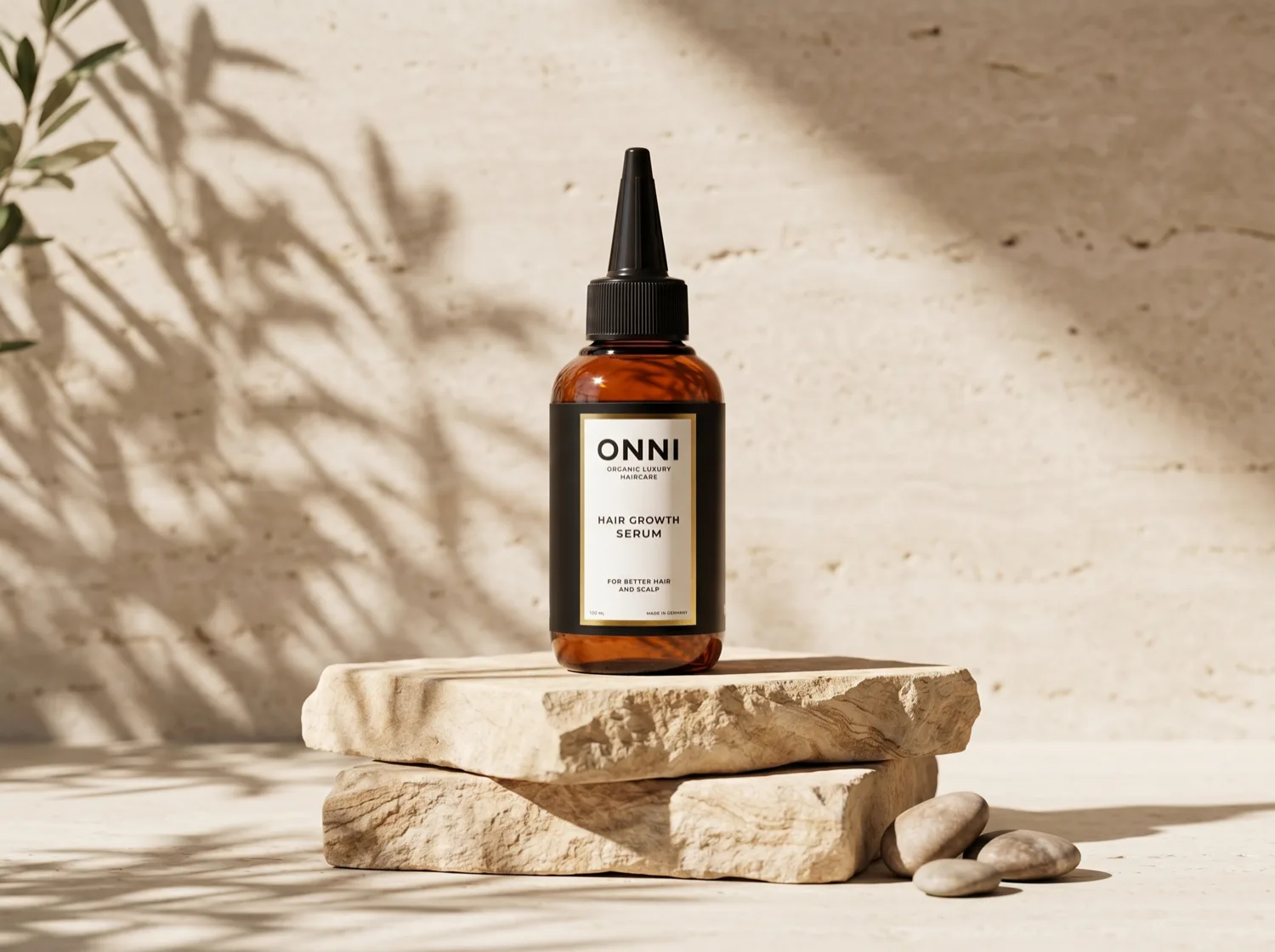 ONNI Hair Growth Serum auf Naturstein